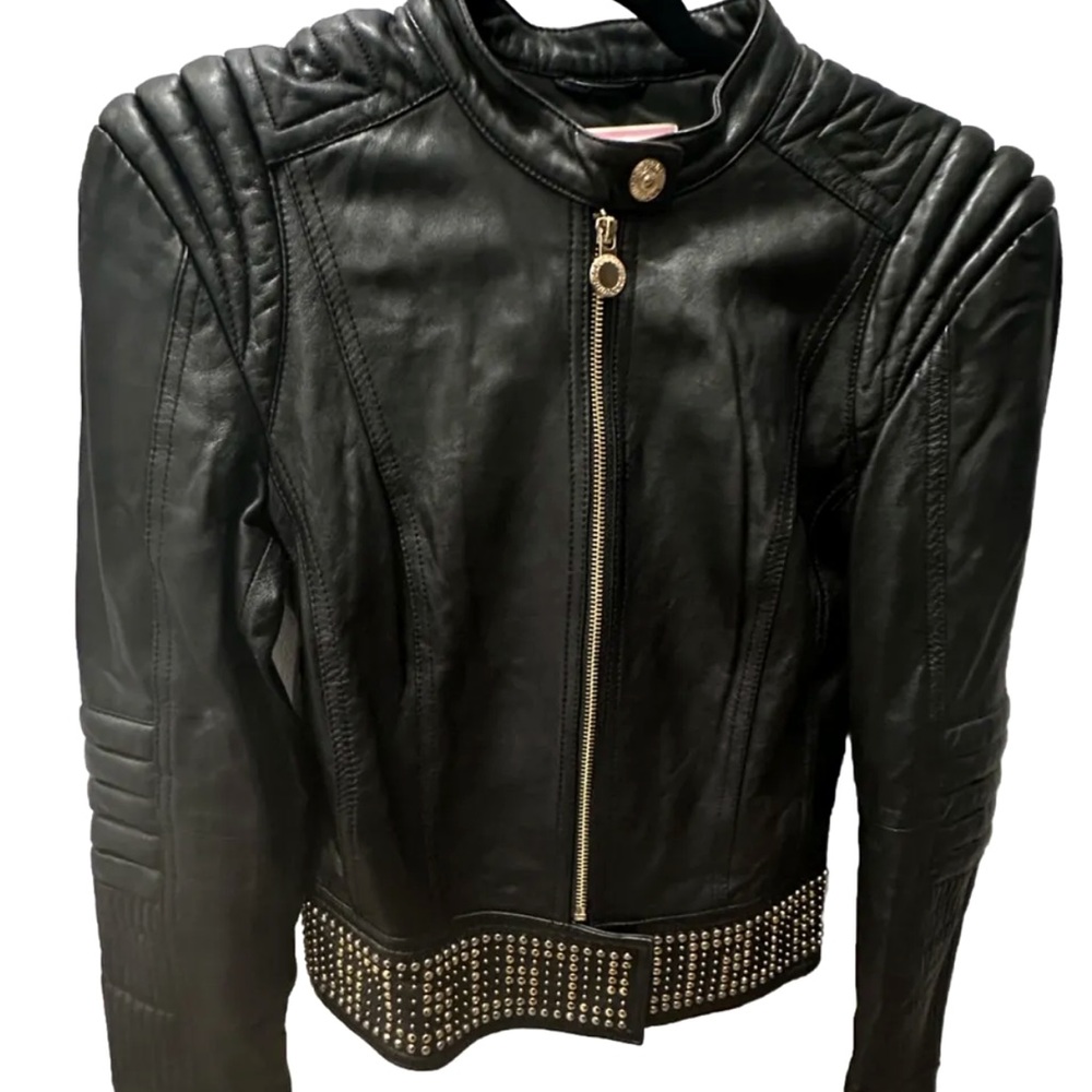 Versace for H&M Womens Black Leather Jacket Medium